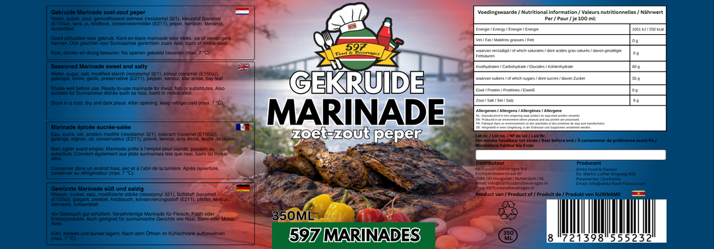 Gekruide Marinade Zoet-Zout Peper