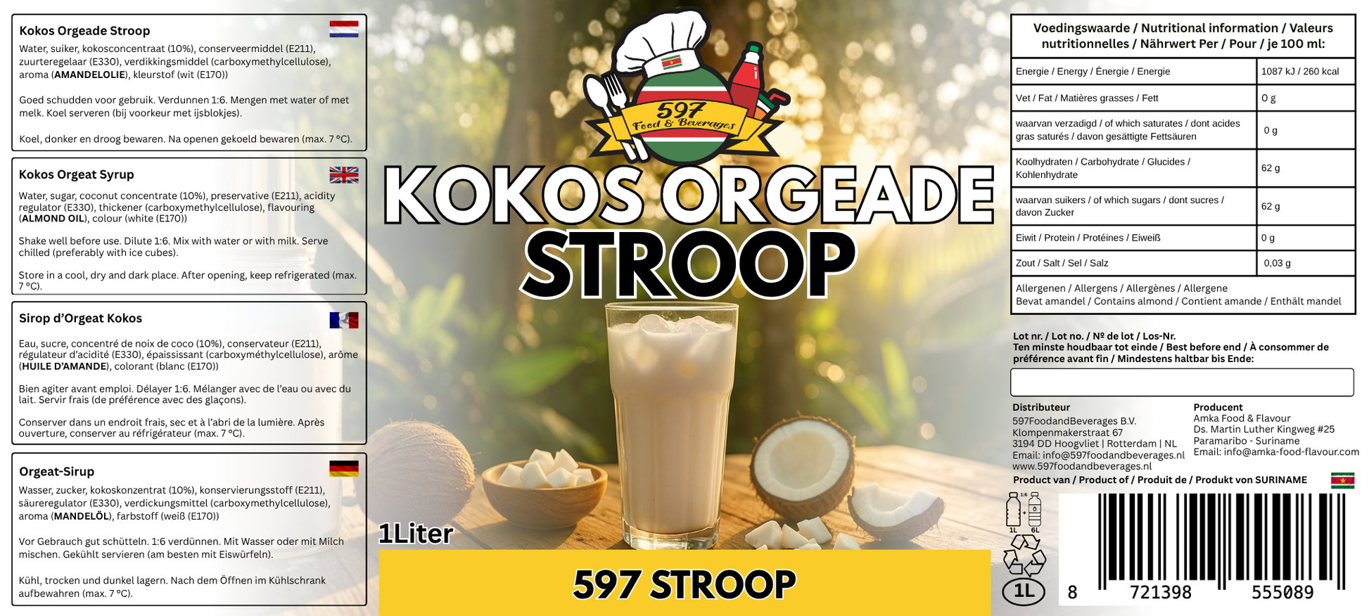 597Stroop - Kokos Orgeade Stroop