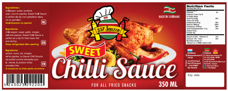 597 Sauzen - Sweet Chilli Sauce Normaal