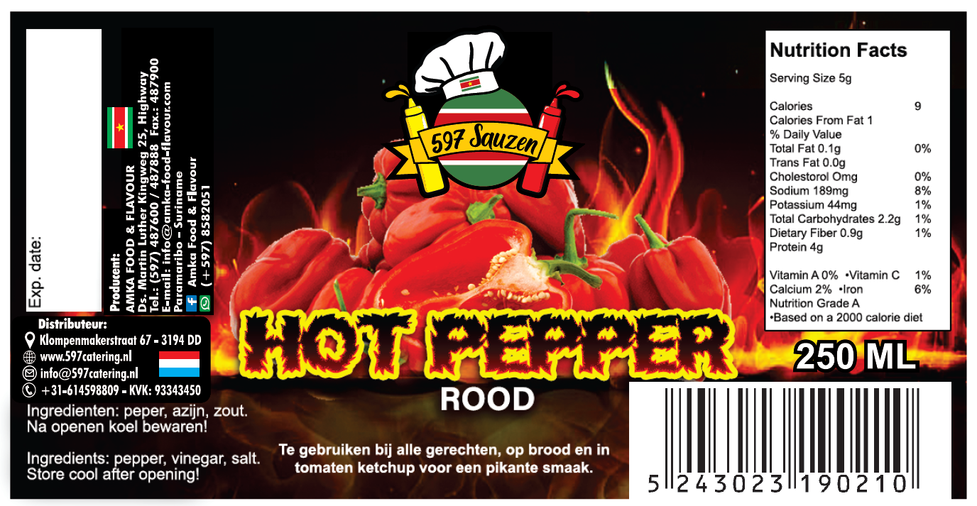 597 Sauzen - Hot Pepper Rood