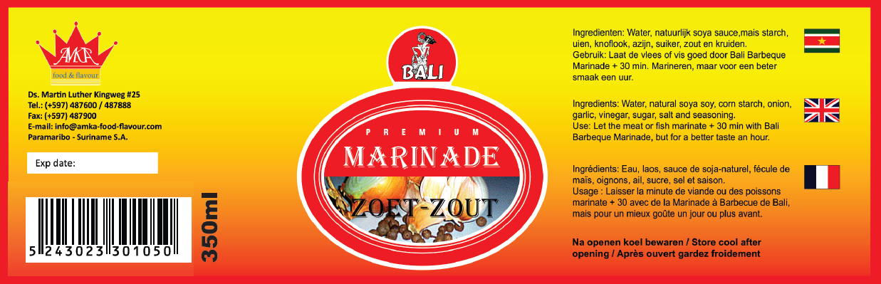 Bali - Zoet zout zonder peper Marinade